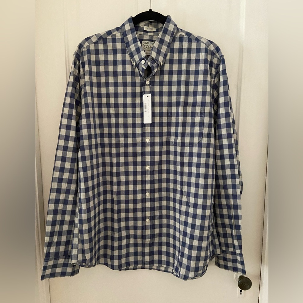 NWT J.crew Secret wash checked shirt Large